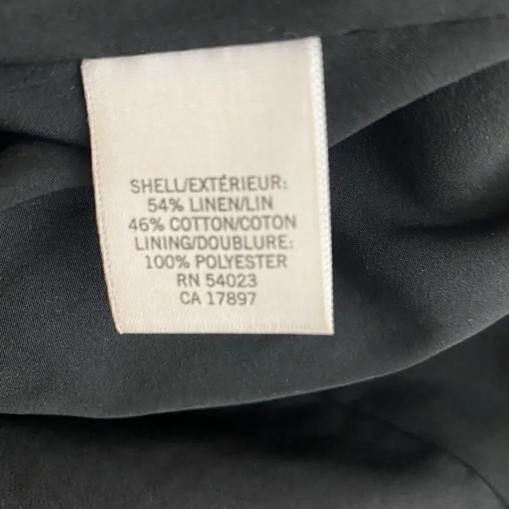 Banana Republic Gray Black Abstract Linen Blend Sheath Dress - Picture 5 of 6